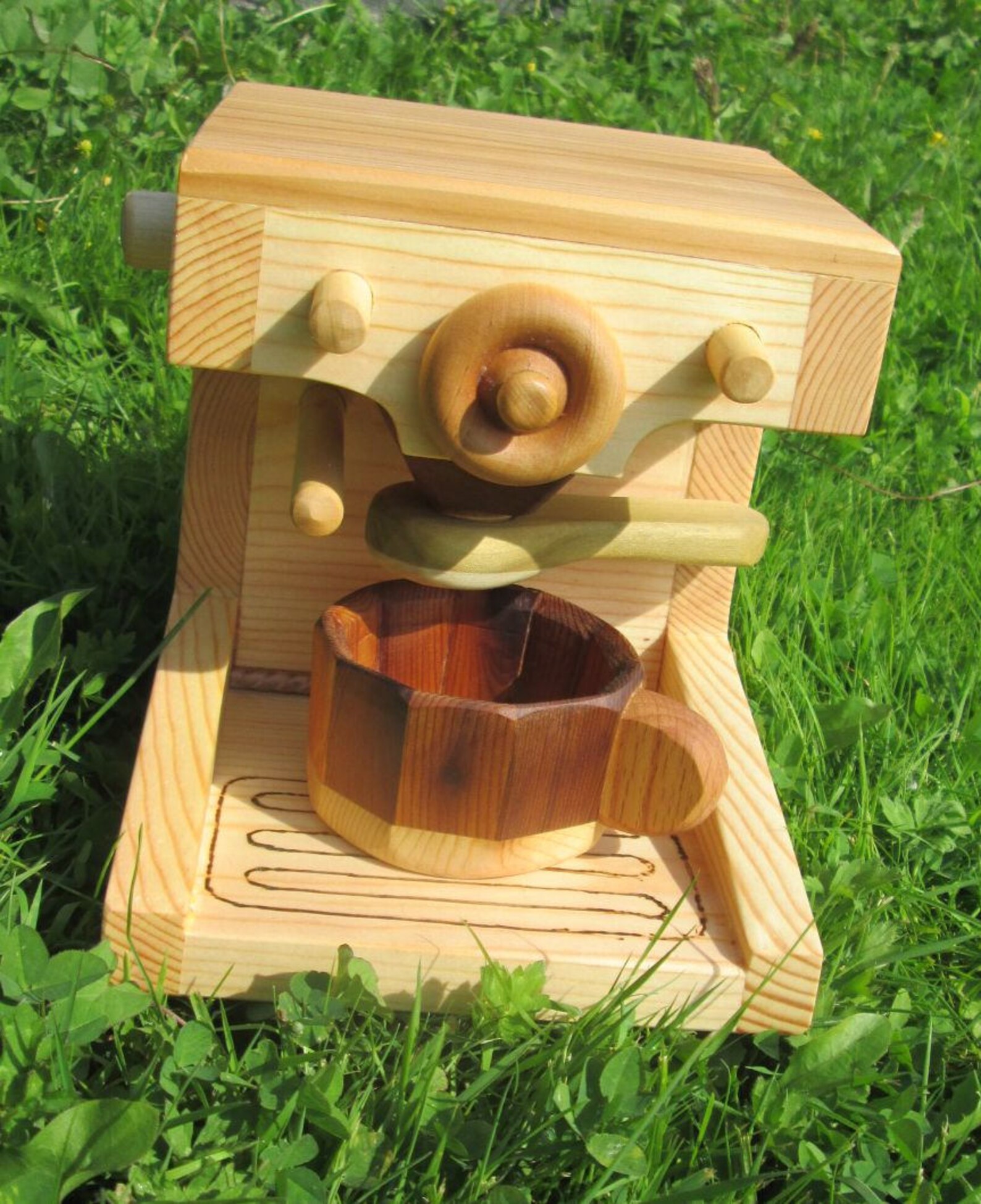 Toy All Wood Pretend Play Espresso Machine W/Cup & Removable Etsy