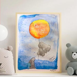 Cadeau de Naissance - Illustration unique en aquarelle & encre