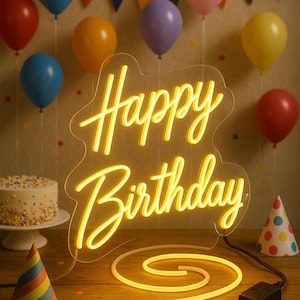 Benutzerdefinierte alles Gute zum Geburtstag Leuchtreklame | Alles Gute zum Geburtstag Zeichen | Benutzerdefinierte LED-Schild | Neon Namensschild | Neon Wohnkultur | LED Party Schilder | LED-Wandkunst