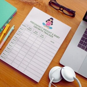 Pregnancy Weight Tracker & Baby Growth Chart | Digital Printable | Bump Progress Log | Weekly Pregnancy Tracker PDF-Mother's Day Gifts