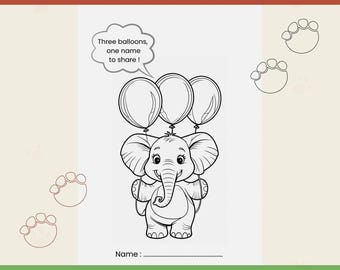 Dierenkleurplaten voor kinderen | Afdrukbare pdf-kleurboek | Voorschoolse activiteit voor peuters | Direct downloaden