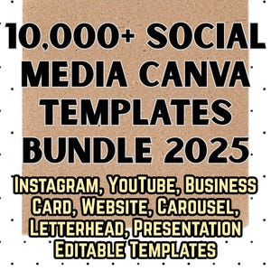Bundel met 10.000+ canvasjablonen 2025 | Social media, Instagram, YouTube, visitekaartje, website, carrousel, briefhoofd, presentatiesjablonen