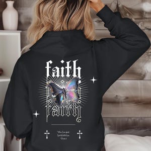 Faith Hoodie: Christian Apparel with Butterfly Graphic