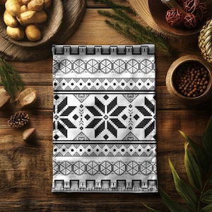 Black and White Hand Towels Modern Home Decor, Bohemian Towel, polyester cotton Geometric Pattern Washcloth, Bathroom, Gift for her 16x18in
