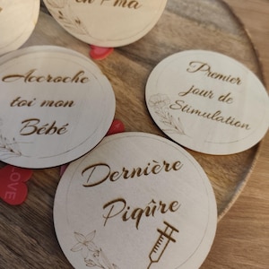 Cartes étapes en bois pour parcours PMA