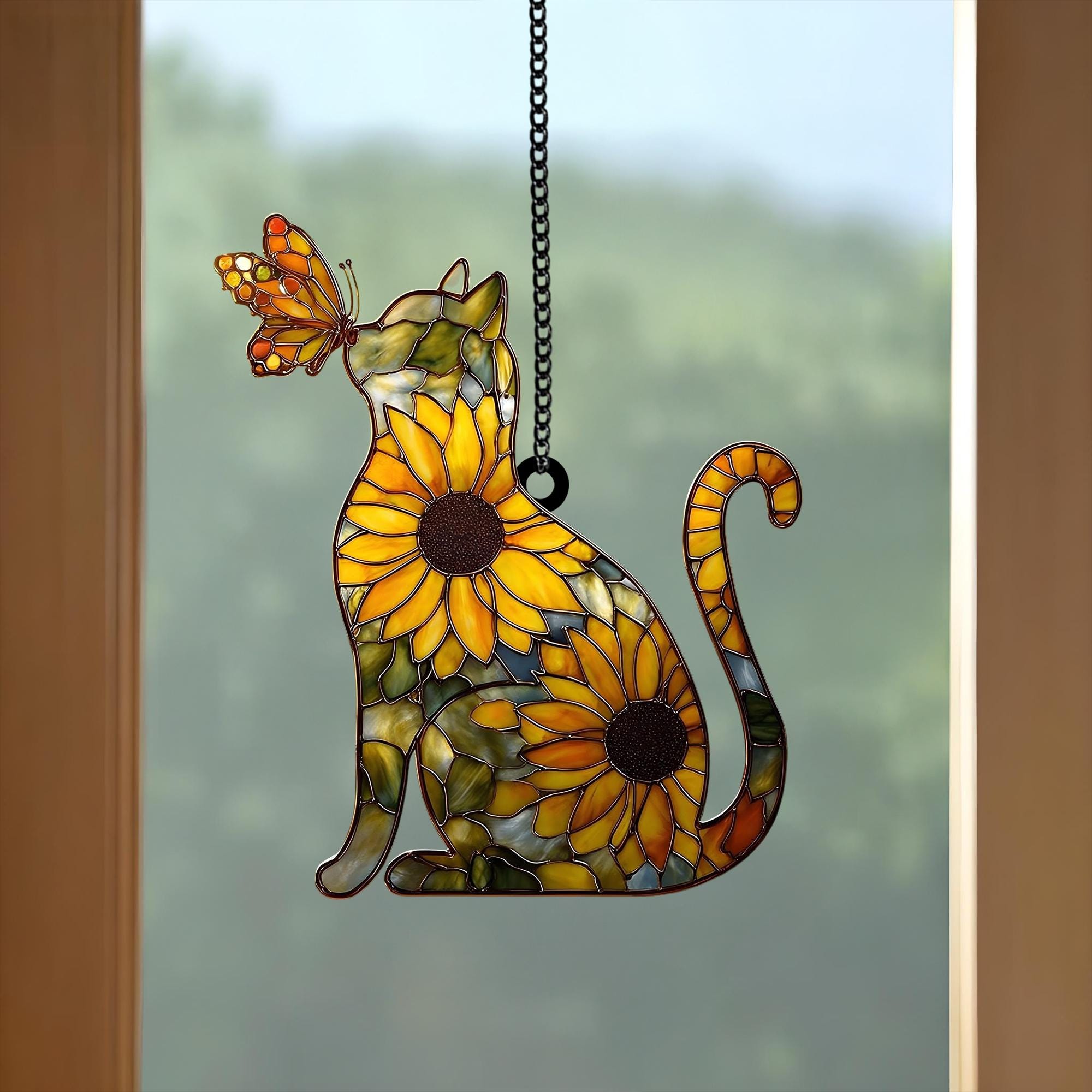 2D Katzen Suncatcher - Bunte Fensterdekoration Für Wohnzimmer