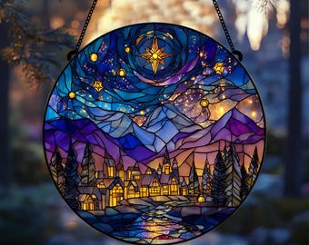 Night Court City Of Star Light Suncatcher, Velaris Suncatcher, Christmas and Exchange Ornament, Book Lover Holiday Gift, Book Lover Gift