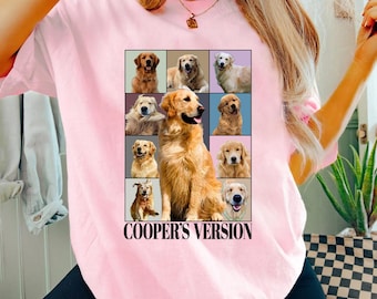 Camiseta personalizada Eras Tour, camiseta personalizada para cachorro, camiseta personalizada Bootleg para cachorro, camiseta personalizada com retrato de animal de estimação, camiseta com foto de animal de estimação, versão personalizada para cachorro