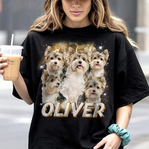 Custom Vintage Pet Shirt, Custom Dog Bootleg Rap Shirt, Retro 90s Graphic T-Shirt, Dog Lover Apparel, Custom Pet Face Design shirt, Gift Tee