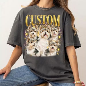 Custom Dog Bootleg Rap Shirt, Custom Vintage Pet Shirt, Retro 90s Graphic T-Shirt, Dog Lover Apparel, Custom Pet Face Design shirt, Gift Tee