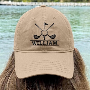 Custom Name Golf Embroidered Hat, Personalized Name Golf Cap, Daddy Golfer Hat, Gifts For Golfers, Perforated Back Cap, Golfing Hat Men