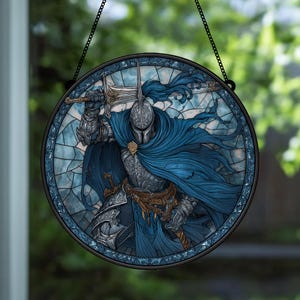Dark Souls Acrylic Suncatcher – Artorias the Abysswalker Glass Decor | Gamer Gift | Elden Ring Inspired Bonfire Ornament | Home Decor
