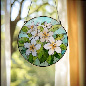 Jasmine Flower Suncatcher, Flower Home Decor, Gift for Jasmine Lover, Jasmine Lovers Gift, Flower Lover Decor, Natural Lover Gift