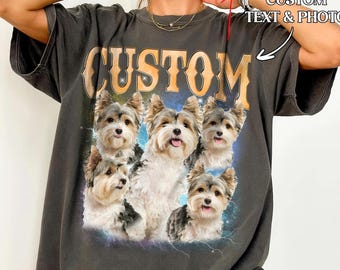 Custom Vintage Bootleg Pet Shirt, Custom Vintage Pet Shirt, Retro 90s Graphic Shirt, Custom Pet Face Design shirt, Dog Lovers Gift