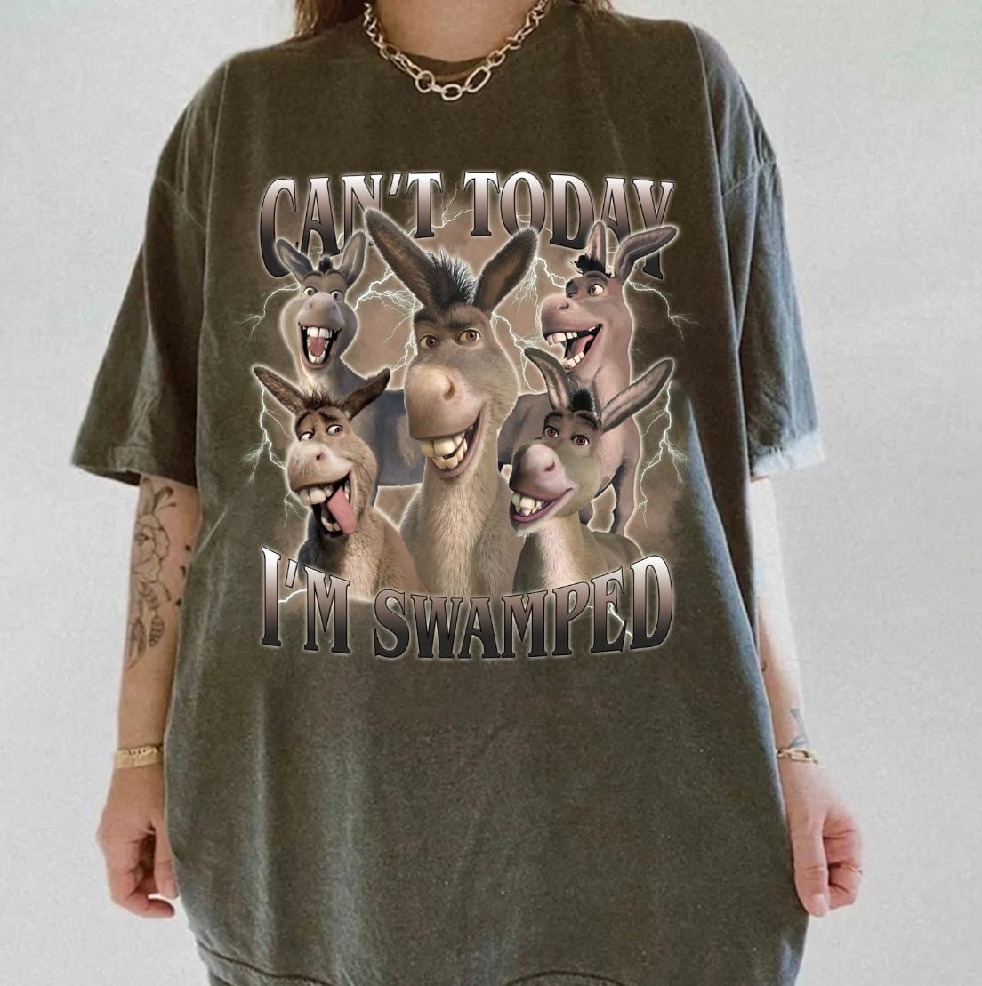 T-shirt Graphique Donkey 'IM A Wise One' – Bleu – Taille M – D Lab – Très Bon état