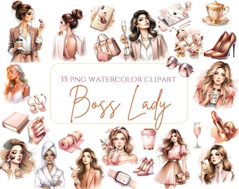 Boss Lady Bundle Png Modern Girl Boss Clipart Woman Clipart Boss Girls Girl Boss Bundle Fashion Woman Clipart Sublimation Digital Planner