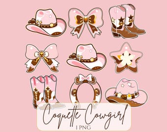 Coquette Cowgirl Clipart Cowgirl Coquette Bow Western Sublimation Western Cowgirl Vintage Pink Cowgirl Cute Cowgirl Clipart Coquette PNG