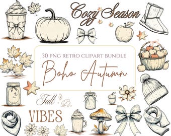 Otoño vintage PNG Vibraciones otoñales beige Otoño cottagecore Paquete de otoño retro Camisa de otoño png Otoño png Otoño moderno Boho Acción de gracias png
