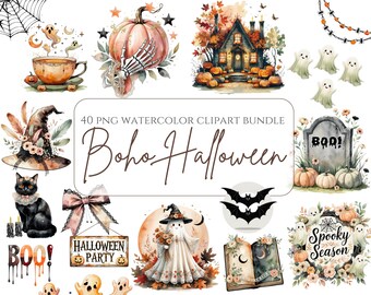 Temporada espeluznante PNG Fantasma de Halloween vintage PNG Halloween PNG Vibras otoñales PNG Ilustración de Halloween bohemia Diseño de camiseta floral de Halloween