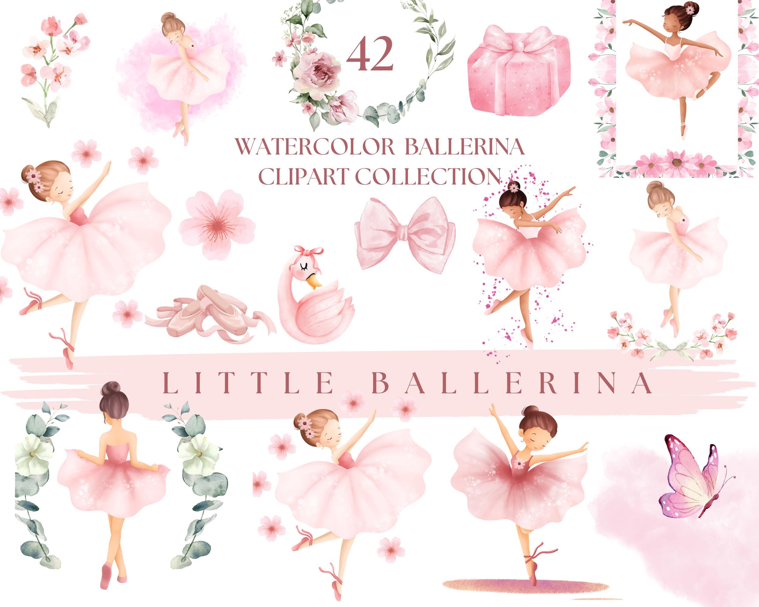 Watercolor Ballerina Clipart Swan Lake Clipart Pink Ballerina PNG ...