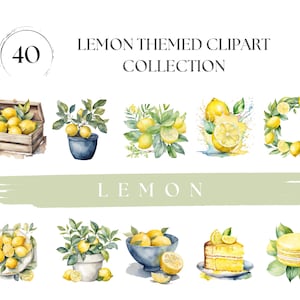Lemon Clipart Watercolor Lemon Bundle Amalfi Clipart Lemon Wreath Mediterranean Clipart Summer Clipart Citrus PNG Amalfi Wedding Clipart