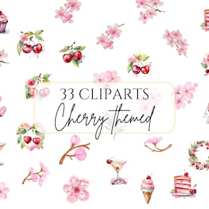 Kirschblüte Kirsche Clipart Frühling Blumen Clipart Aquarell rosa Sakura PNG Kirsche PNG Hochzeit Blumen Sublimation