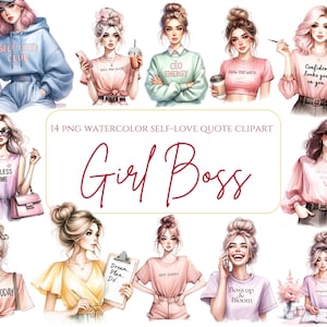 Boss Lady bundel Png moderne meisje baas clipart zelfliefde citaat clipart meisje baas bundel mode vrouw sublimatie digitale planner