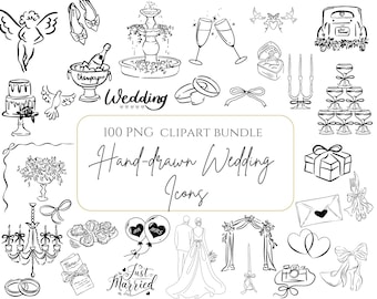 Hochzeit Timeline Handgezeichnete Hochzeit Clipart Kommerzielle Nutzung PNG Hochzeit Elemente Symbole Symbol Ehe Symbol Braut Bräutigam Wunderliche Hochzeit
