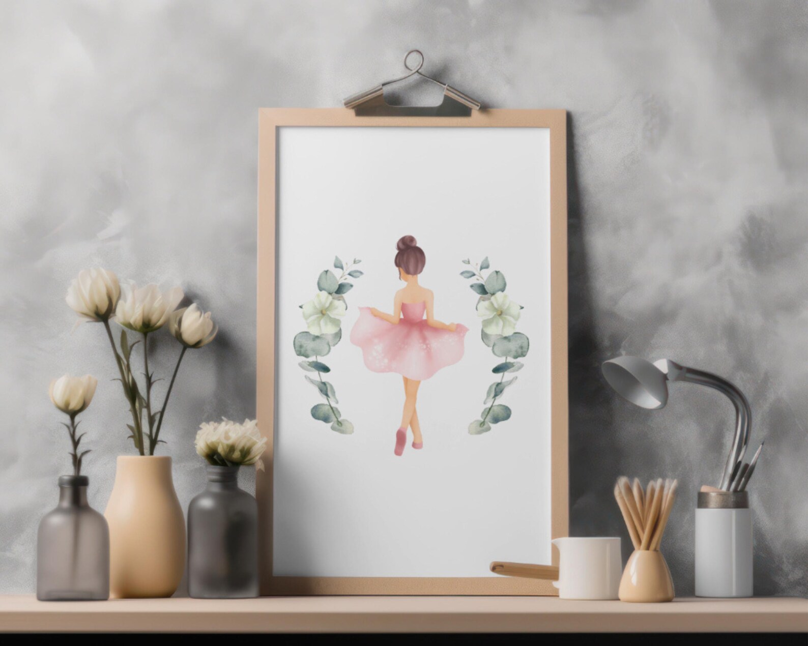 Ballerina Clipart Watercolor Cute Ballet Png Dusty Pink Ballerina ...