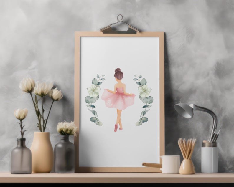 Ballerina Clipart Watercolor Cute Ballet Png Dusty Pink Ballerina ...