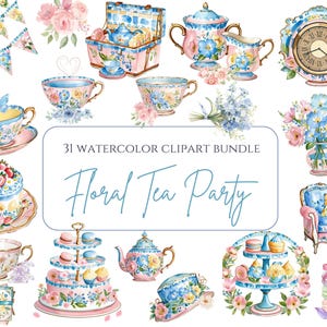 Clipart di tè con fiori vintage ad acquerello Clipart di tè pastello Arte di tè boho Tazza da tè con fiori Png Tazza da tè Teiera vintage Festa del tè floreale