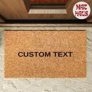 Benutzerdefinierter Text | Kokos Fußmatte | Einweihungsparty Geschenk | Natur | Haustür Willkommen Matte | Veranda Geschenkidee | Hochzeitsgeschenk