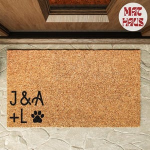 Family Initials | Personalized Coir Doormat | Housewarming Gift | Natural Coir | Front Door Welcome Mat | Porch Gift Idea | Wedding Gift