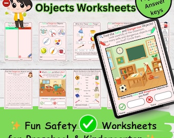Safe vs Dangerous Objects Worksheets: Preschool Safety Activities (PDF)
