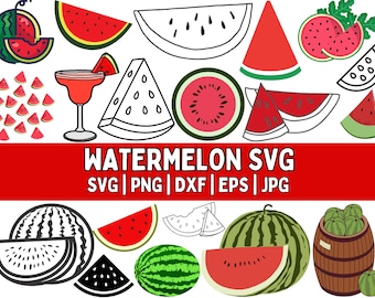 Watermelon SVG Bundle: Clipart, Silhouette, Vector (Digital Download)