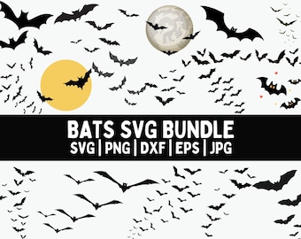 Flygande fladdermöss SVG: Halloween Clipart, kusliga fladdermöss klippfiler (digital nedladdning)