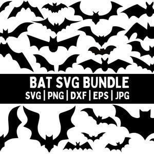 Flying Bats SVG: Halloween Clipart, Spooky Bats Cutting Files (Digital Download)
