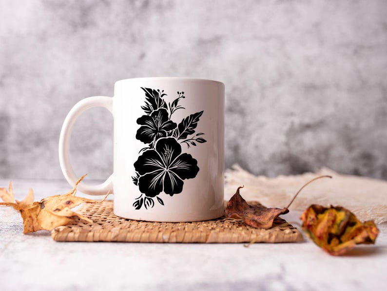 Hibiscus Flower SVG Bundle, Tropical Hawaiian Clip Art (digital ...