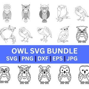High Quality Owl SVG Bundle, Tribal Owl svg, Cute Owl svg, Geometric Owl svg, Owl with book svg, Owl dxf, Owl png, Owl vector, Owl design