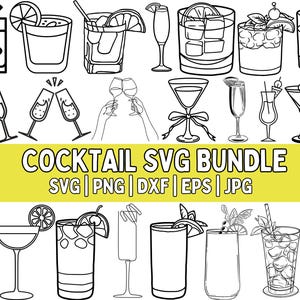 Cocktail Clipart SVG Bundle: Drink Graphics for Cricut (digital ...