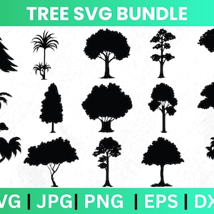 Baum SVG Bundle, Baum PNG Bundle, Baum Clipart, Baum geschnitten Dateien für Cricut, Baumsilhouette, Wald svg, Landschaftssvp, Palmensvg.