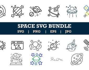 Outer Space SVG Clipart: Planets, Astronauts, Rockets (PNG)