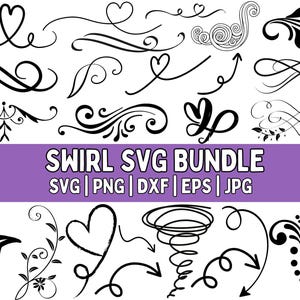 Wir SVG, Dekoracyjny Wir Clipart, Rozkwit SVG, Ozdobny Wir PNG, Elegancki Plik Cięcia Wiru, Projekt Cricut Flourish, Natychmiastowe Pobieranie