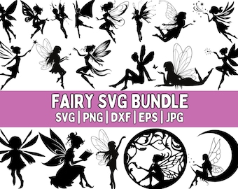 Fairy SVG Bundle: Fantasy Wings Silhouette Designs (Digital Download)
