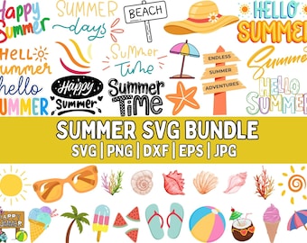 Summer SVG Bundle: Beach Vacation Cut Files for Cricut (Digital Download