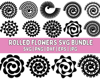 Rolled Paper Flower SVG Bundle: 3D Templates for Cricut (Digital Download