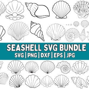 Seashell SVG-bundel, Seashell PNG-bundel, Seashell Clipart, Seashell SVG Cut-bestanden voor Cricut, Seashell Silhouette, Sea World svg, Shell svg