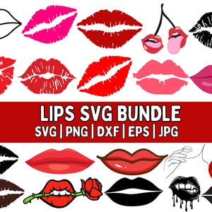 Lips SVG Bundle, Lips Clipart, Lips Silhouette, love svg, Bleeding Lips svg, Lips SVG Cut Files for Cricut, Valentine svg, Dripping Lips png
