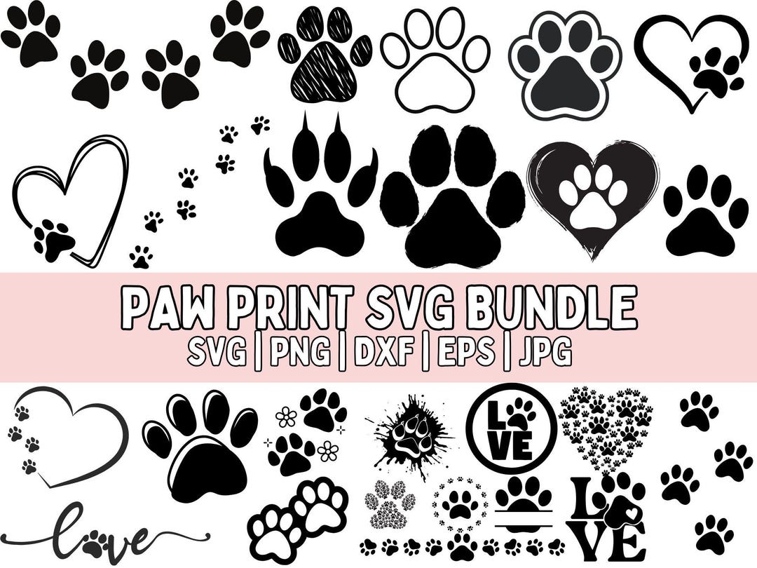 Paw Print SVG Bundle: Dog Mom & Lover Clipart (digital Download) - Etsy