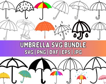 Umbrella SVG Bundle: Clipart, Silhouette, Cut File (Digital Download)